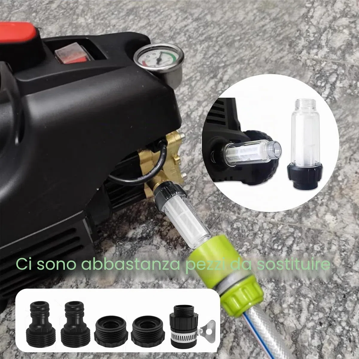 LATRAT Set di filtri per acqua per tubo da giardino, 2 pezzi 3,5 cm Filtro per acqua per pompa da giardino, idropulitrice ad alta pressione, camper, irrigazione del giardino