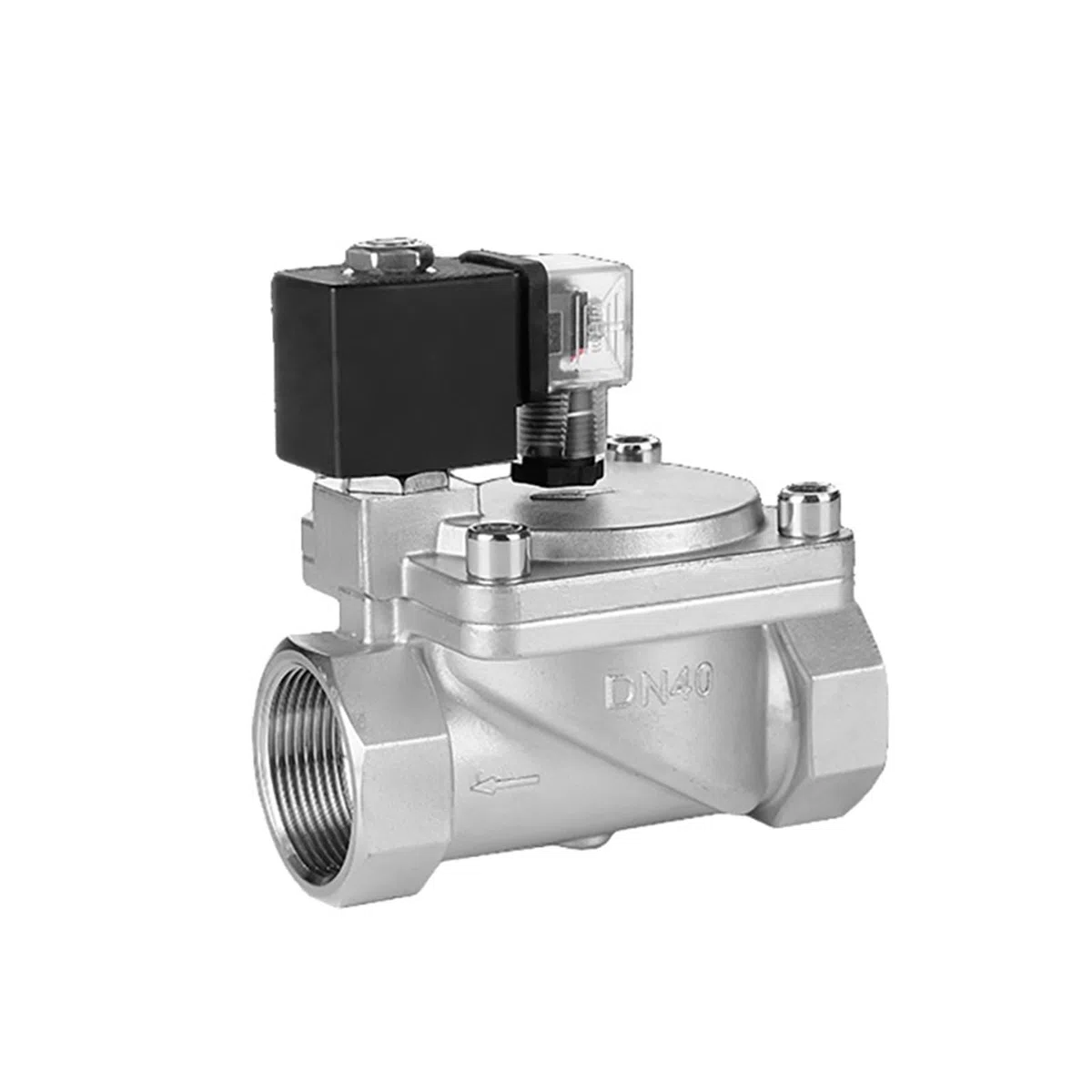 with Manual Switch Stainless Steel High Pressure Solenoid Valve DN15-50 AC220V DC24V(Dn40,G-AC220V-WITH Manual Switch)