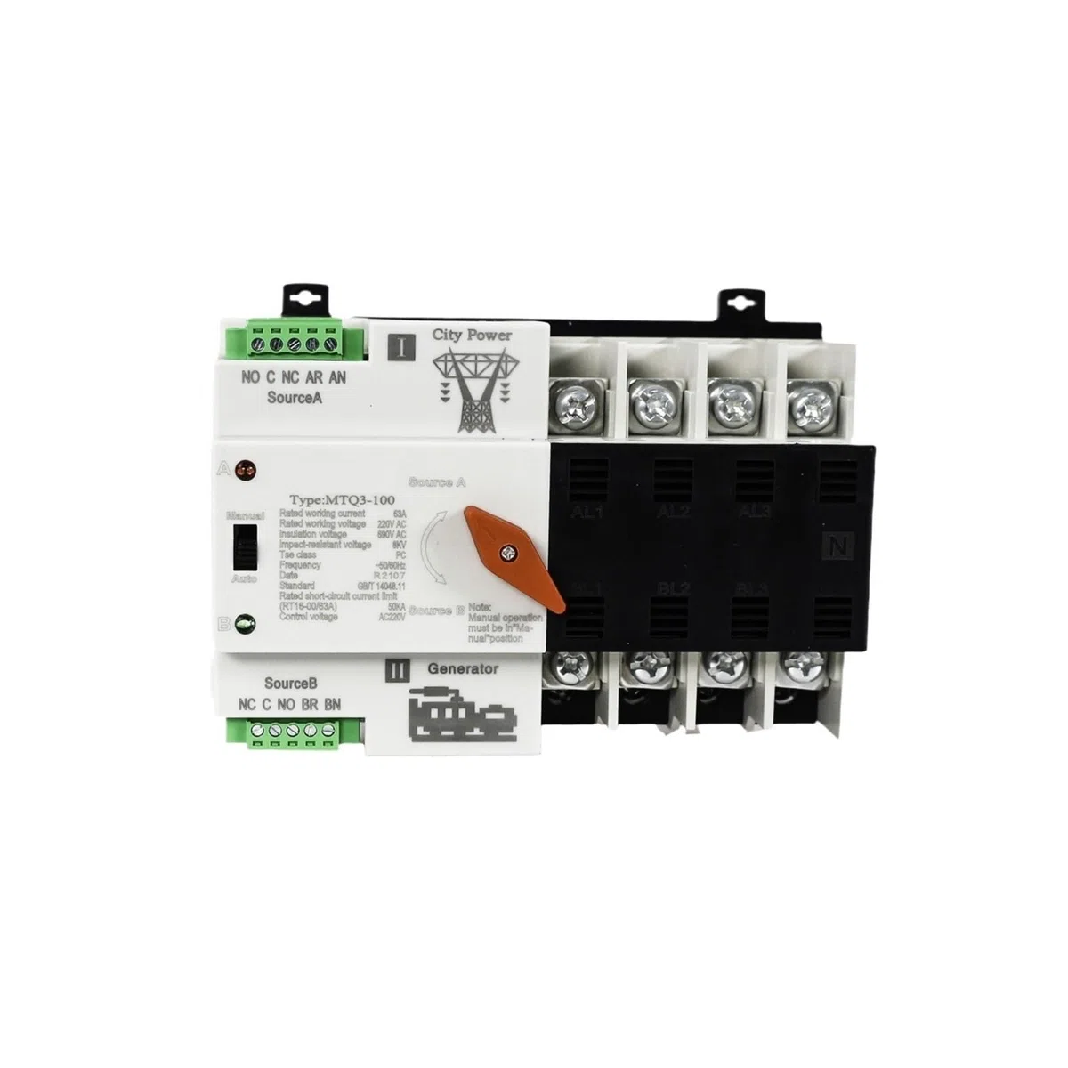 Interruttore Automatico di trasferimento di Potenza Doppio ATS for fotovoltaico 4P 2P 63A(220V-4P)