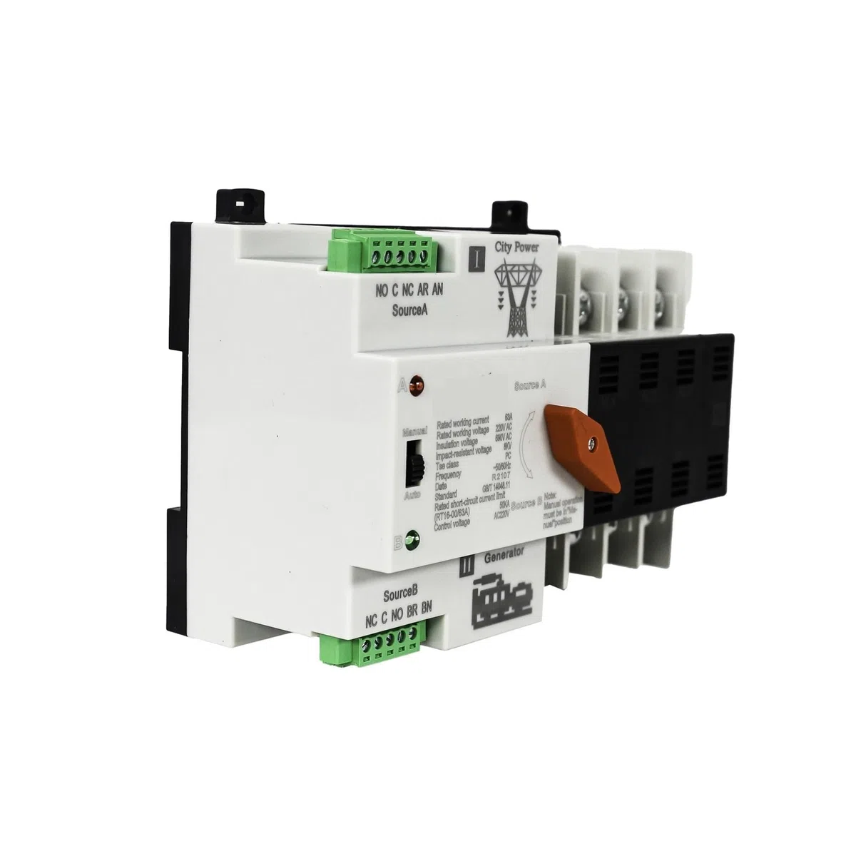 Interruttore Automatico di trasferimento di Potenza Doppio ATS for fotovoltaico 4P 2P 63A(220V-4P)