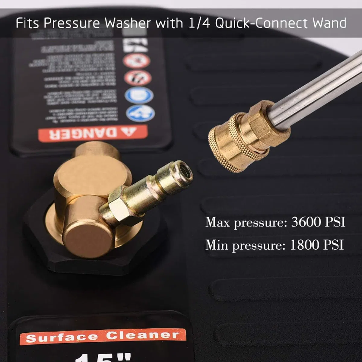 Attacco per idropulitrice 3600PSI ad alta efficienza con connessione rapida per pulizia di calcestruzzo, patio, marciapiede
