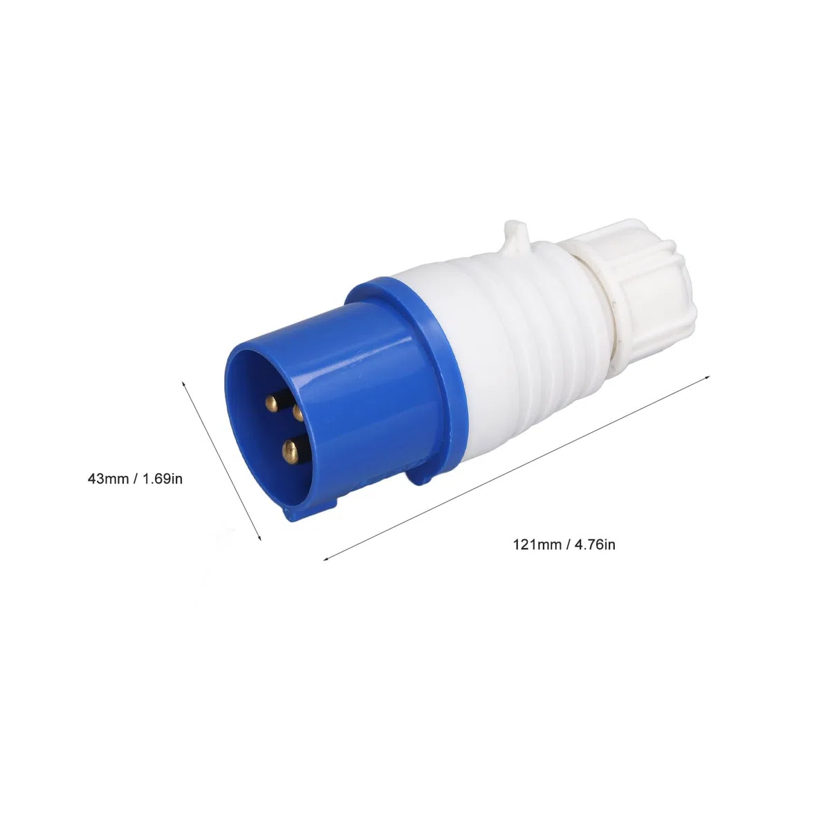 Spina Industriale A 3 Pin 16A, 4 Prese 250V 2P+E Resistenti Alle Intemperie, Campeggio, Roulotte, Prese Industriali da Esterno In Pp E Ottone 220-250V, per Officina E Campeggio