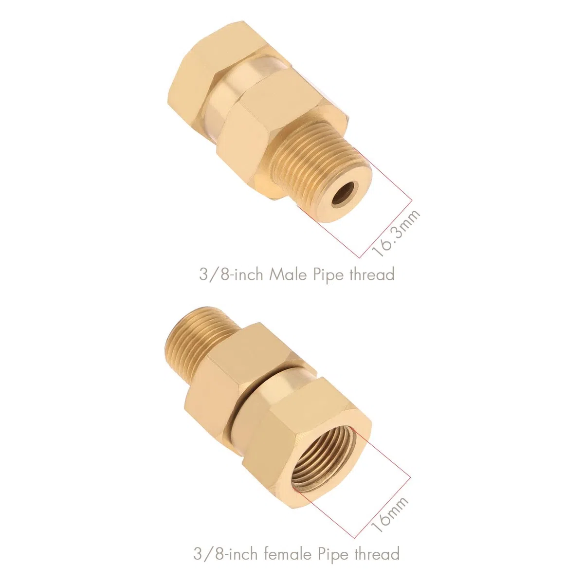 SG Store GiuntoGirevole Per Idropulitrice Da 3/8 Pollici BSP Maschio A 3/8 Pollici BSP Femmina In Ottone