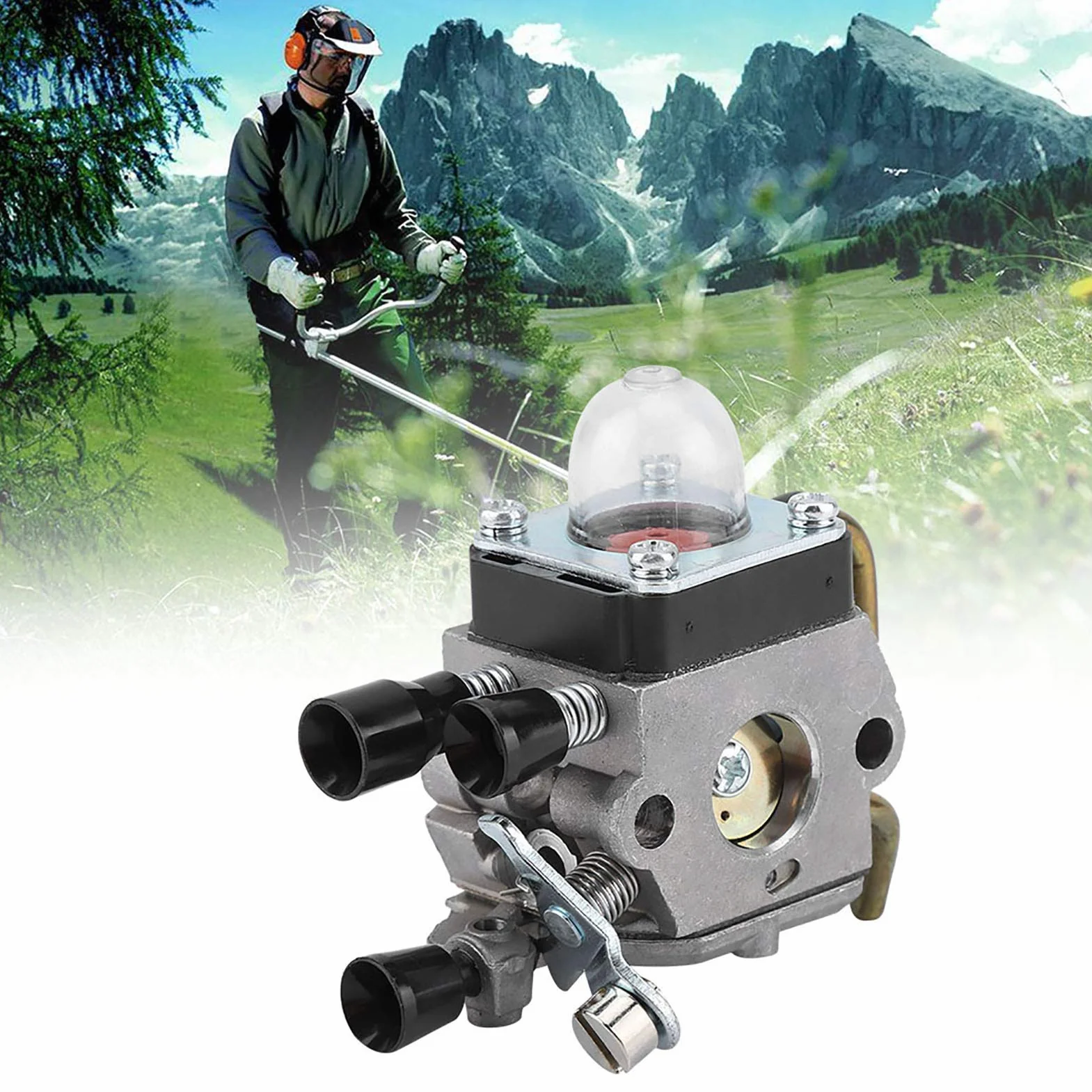 Tyenaza Set Carburatore per STIHL FS55 FS55R FS55RC FS38 KM55 HL45 KM55R Motore a Tosaerba Ricambi Accessori con Kit Tubo Carburante Filtro Aria Sostituzione