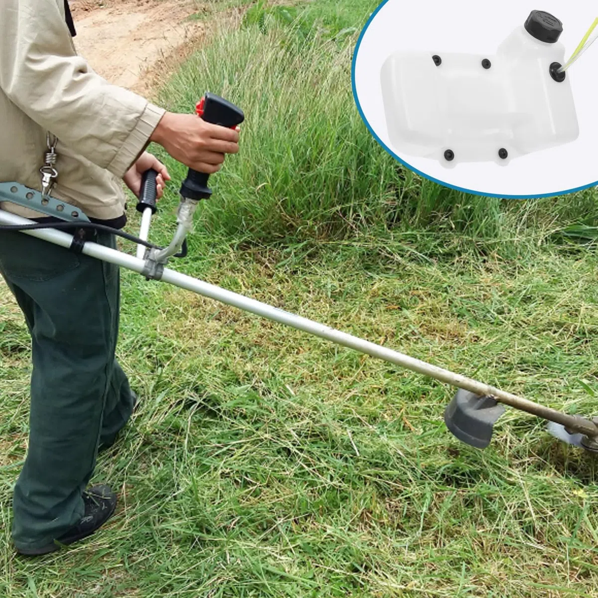 CLISPEED Serbatoio Carburante Decespugliatore 40-5Bl Bianco Resistente all'Invecchiamento Facile da Montare per Giardinaggio e Agricoltura