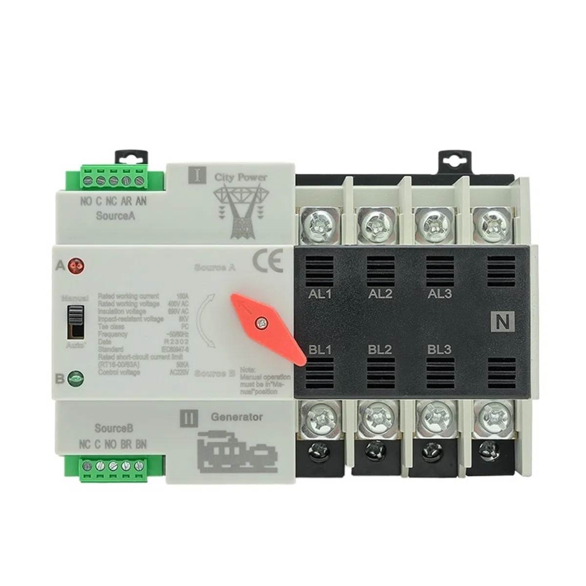 Interruttore di trasferimento automatico motorizzato mini generatore ATS 2P 4P W2R 63A 220V(4P)