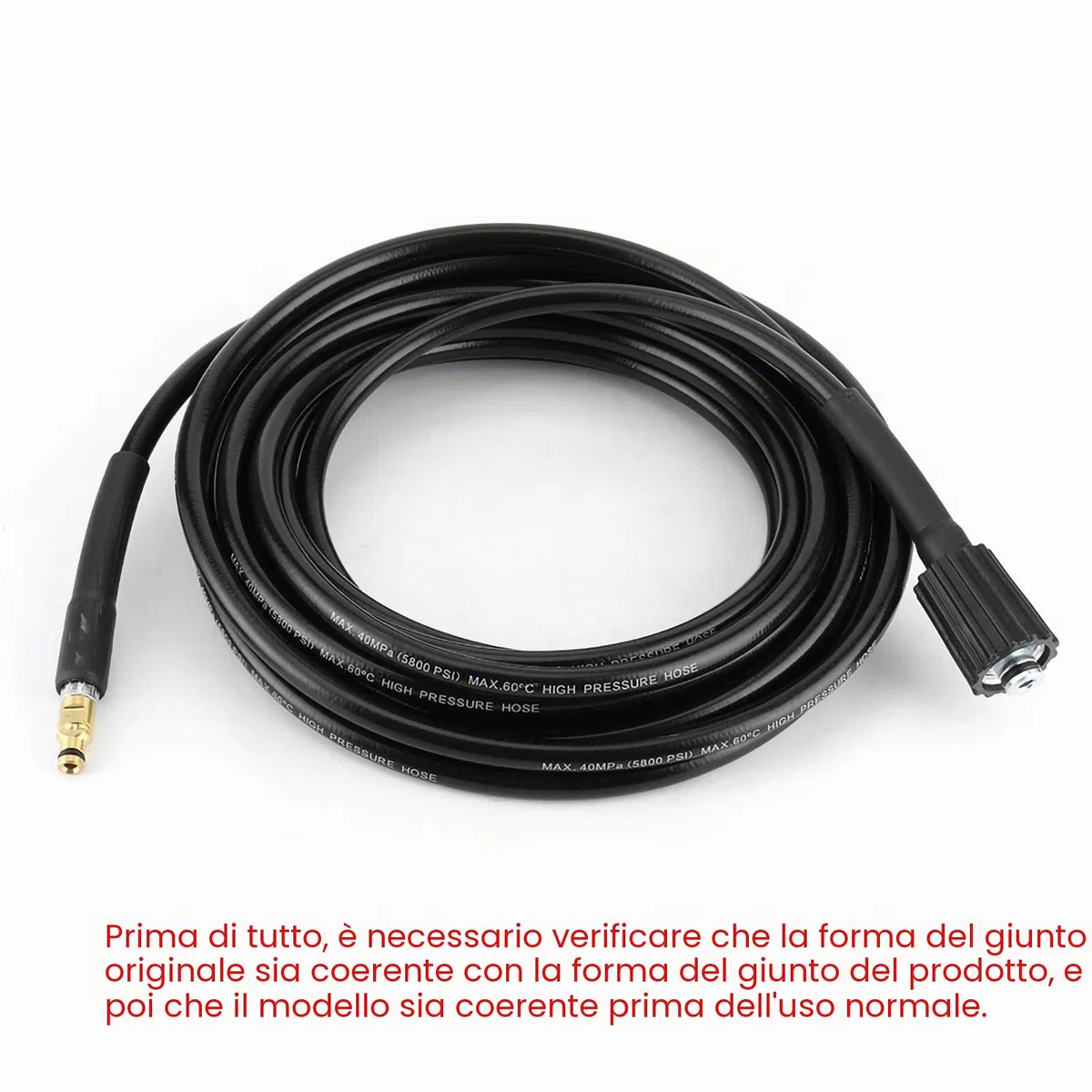 Tubo Per Lavaggio A Pressione 40MPa 5800PSI Accessorio Per Lavaggio Auto Adatto A K2 Versione Nuova In Gomma Resistente 'Usura E -Gomitolo Con Treccia Di Acciaio Ad Alta Tensione