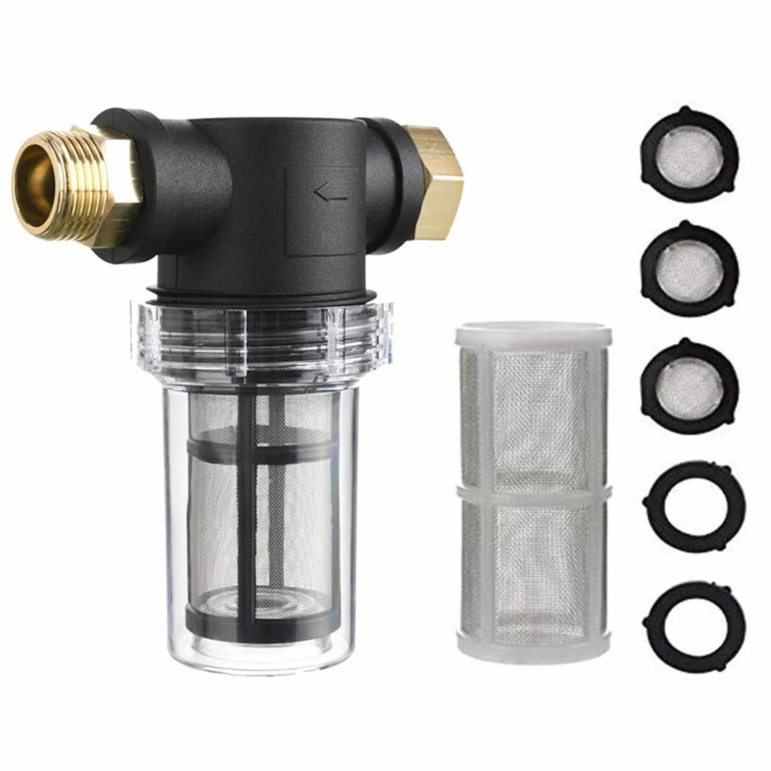 Filtro per tubo da giardino, prefiltro per pompe da giardino e casa acqua opere 3/4" Filtro a tubazione per sedimenti e acqua per pompe per irrigazione giardino, laghetto da giardino, piscina