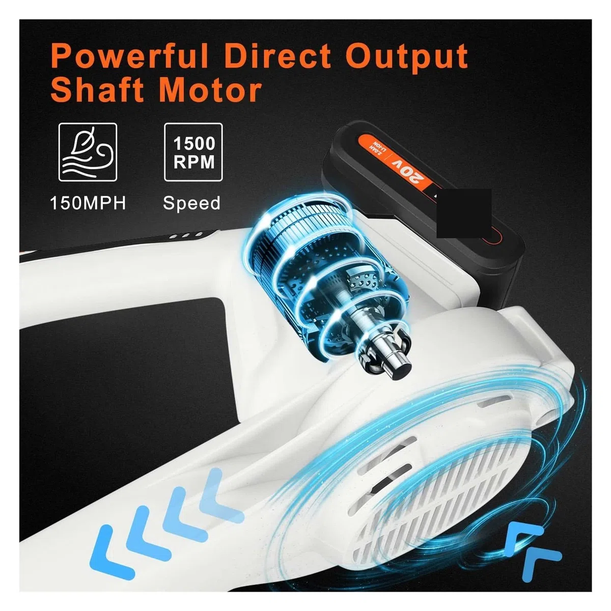 Soffiatore for Foglie Senza Fili a velocità 20V 1600W 205CFM, aeratore Portatile con aeratore Elettrico a Batteria Li 4.0AH, Attrezzi da Giardino spazzatrice