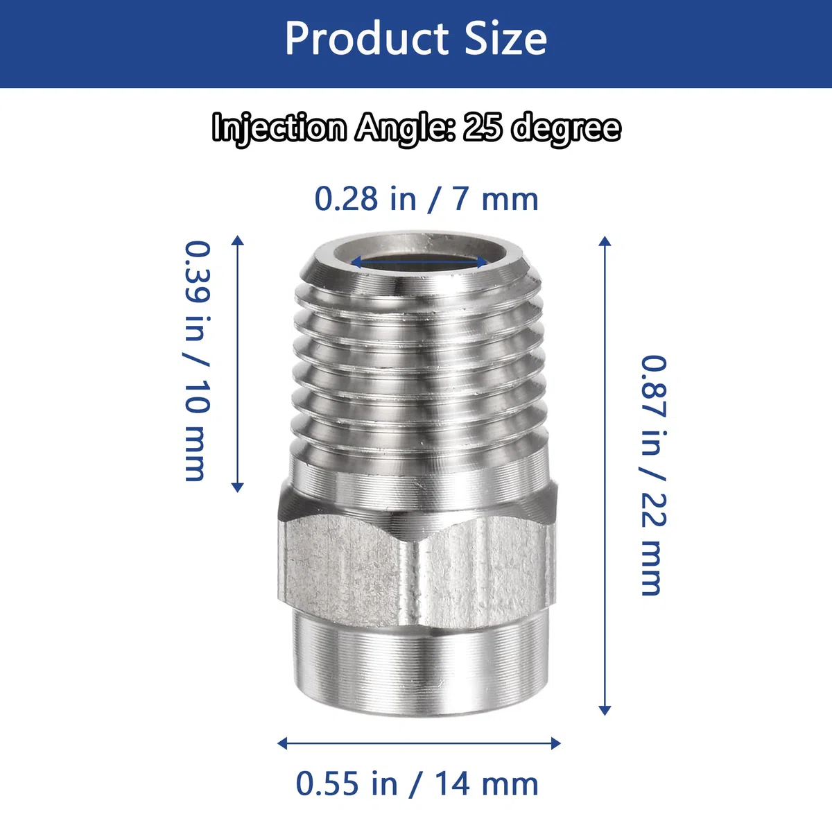 4 Pezzi Filetto Rondella Spruzzatore Ugello 25 Gradi, 1.236 mm Apertura, 1/4 Pollice Maschio NPT, Rondella Ad Alta Pressione Ugello In Acciaio Inox Per Scopa Acqua E Pulitore Sottofondo (25