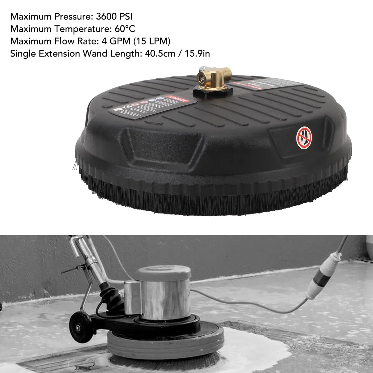 Attacco per idropulitrice 3600PSI ad alta efficienza con connessione rapida per pulizia di calcestruzzo, patio, marciapiede