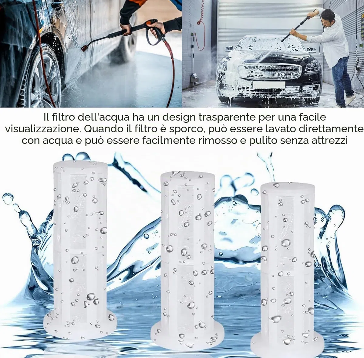 LATRAT Set di filtri per acqua per tubo da giardino, 2 pezzi 3,5 cm Filtro per acqua per pompa da giardino, idropulitrice ad alta pressione, camper, irrigazione del giardino