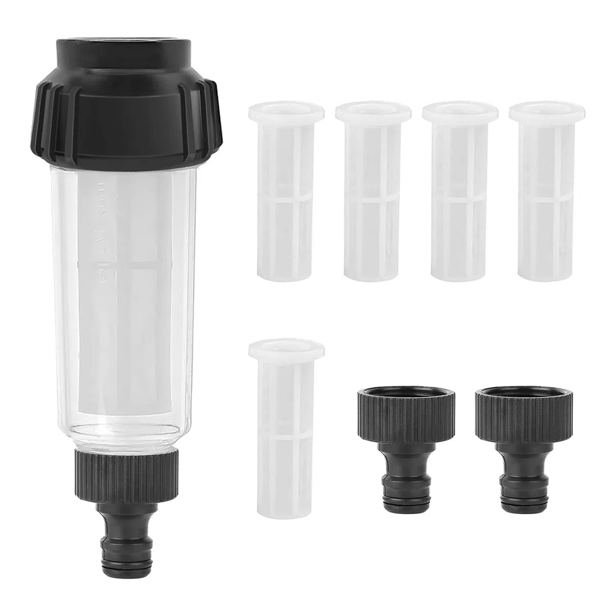 Filtro Acqua Pulizia ad Alta Pressione, Filtro Acqua Pulizia ad Alta Pressione Connettore con Adattatore 3/4" e 5 Inserto Filtro, Filtro per Idropulitrice Acqua Irrigazione per Giardino