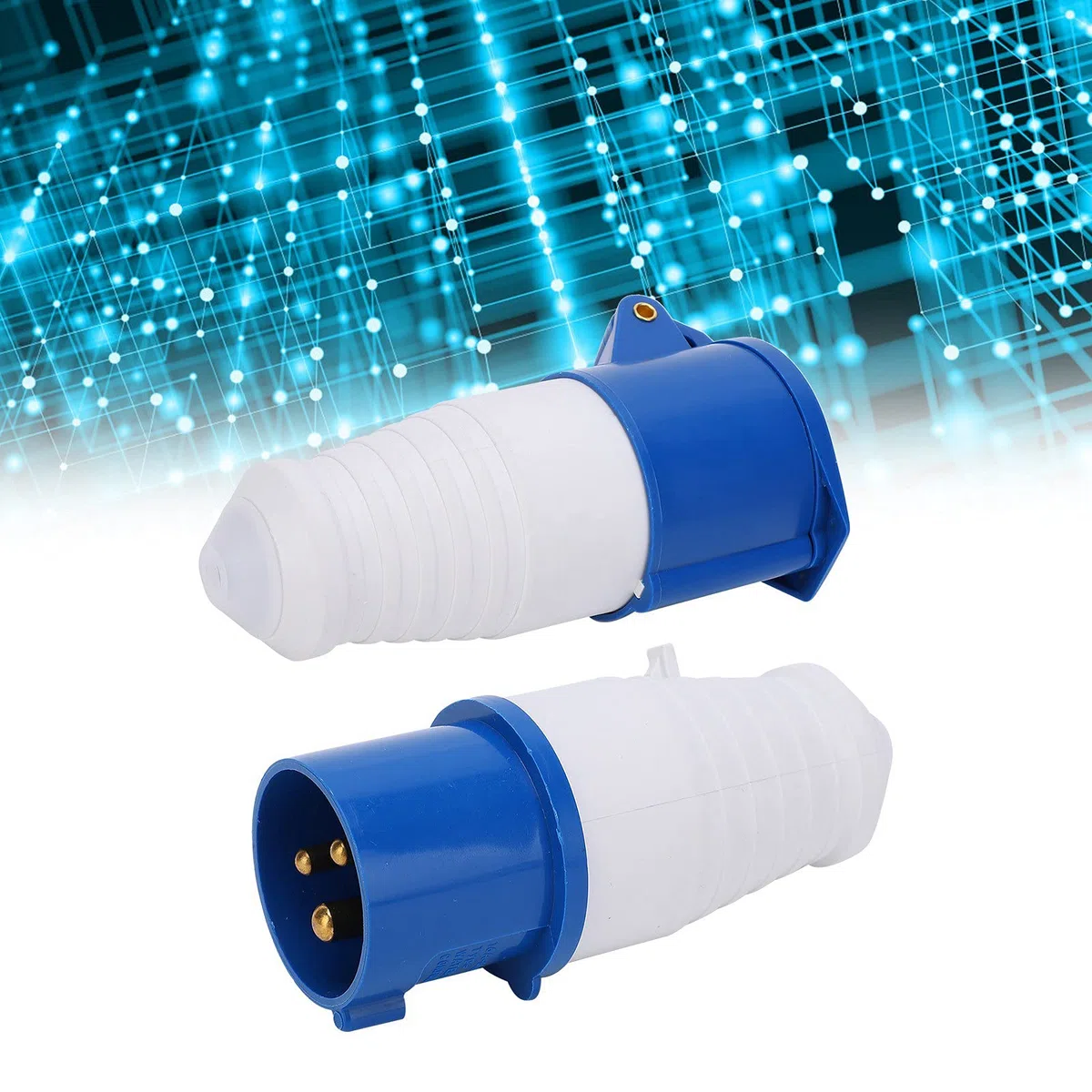 Longzhuo Spina di Alimentazione Industriale 2 Pezzi 3 Pin monofase a Prova di Esplosione Impermeabile 16A 3 Fori 220-250V