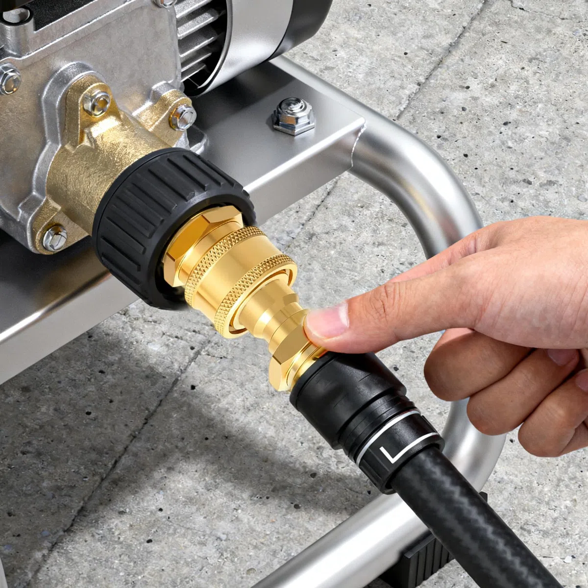 Kit di 4 raccordi per idropulitrice M22 da 14 mm a 1/4, adattatori in ottone a connessione rapida, senza perdite, per lavaggio auto, giardinaggio e pulizia esterna