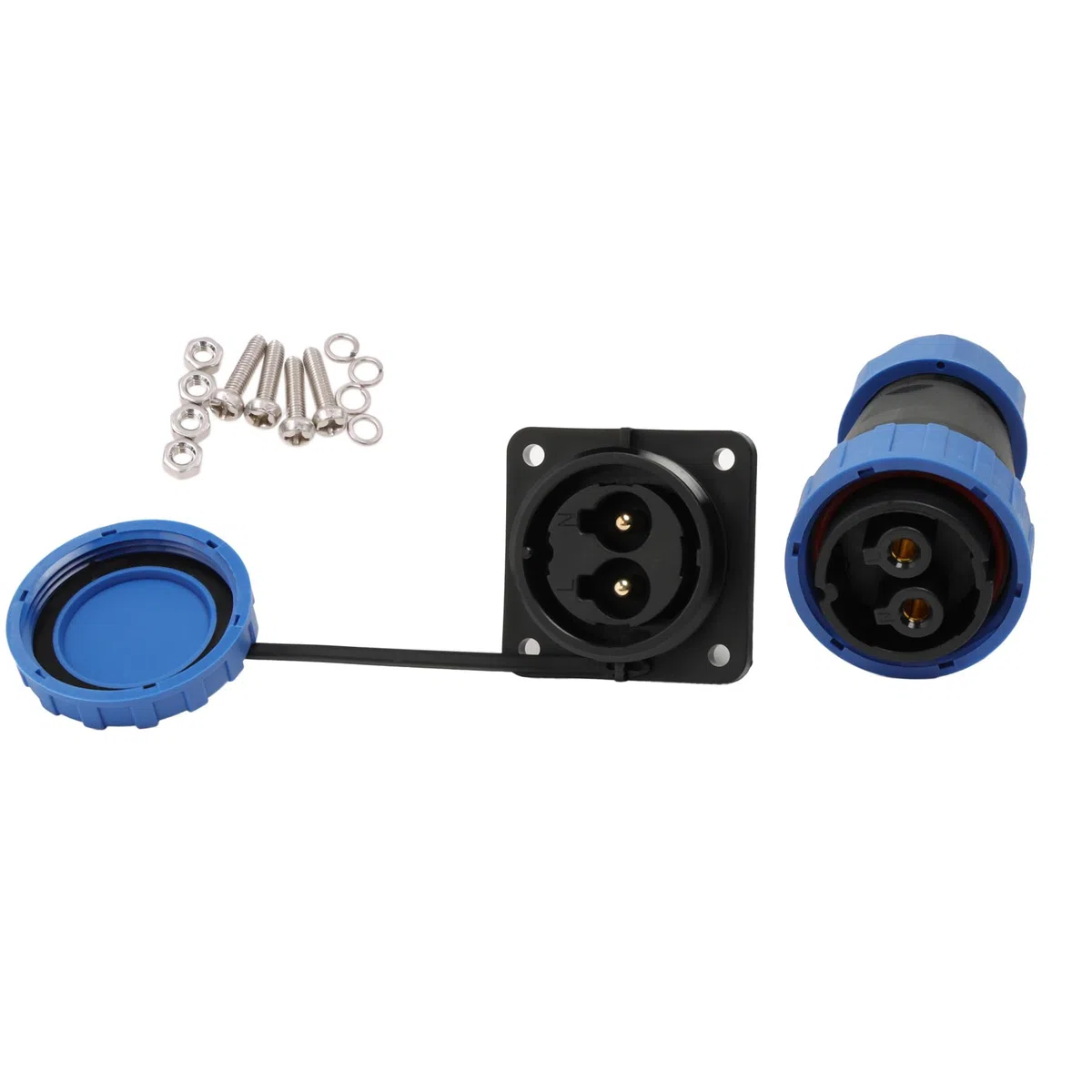 HangTon TY28 Connettore a 2 pin, alimentazione impermeabile 45A 380 V, spina femmina, presa maschio, presa a sgancio rapido per veicoli elettrici e camion solari esterni