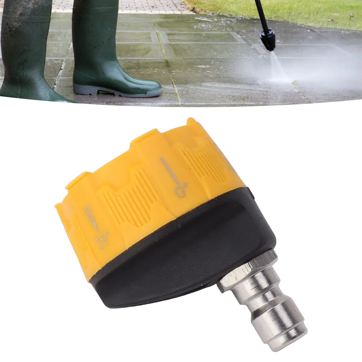 Ugello per Idropulitrice, Punte per Ugelli per Idropulitrice Multifunzione 6 in 1, Ugello per Spruzzatore in Acciaio Inossidabile da 3000 PSI con Connessione Rapida da 1/4 (Nero