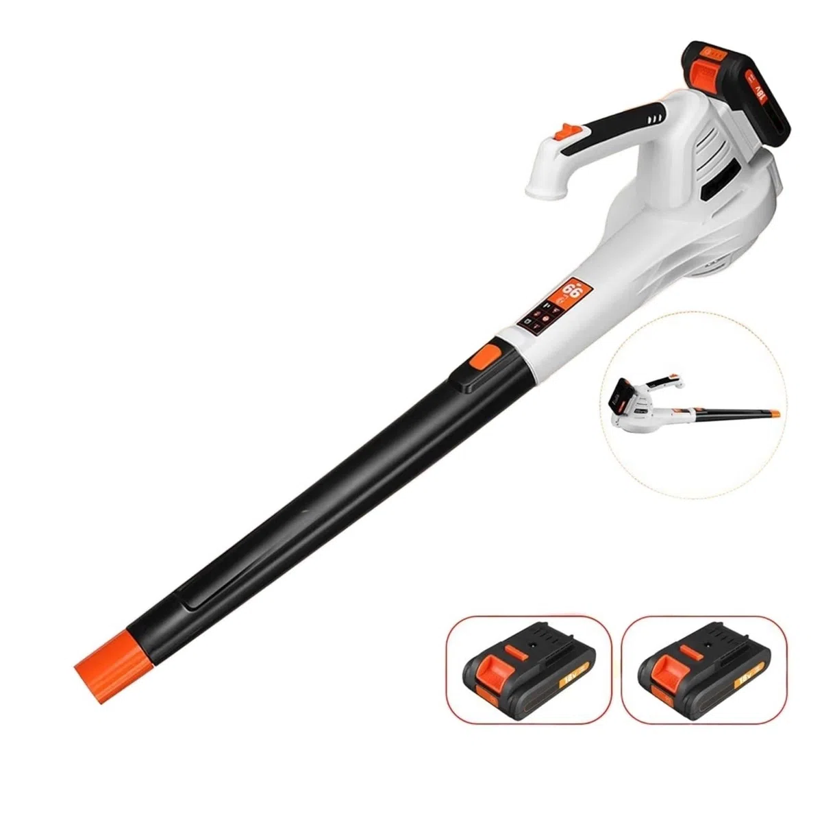Soffiatore for Foglie Senza Fili a velocità 20V 1600W 205CFM, aeratore Portatile con aeratore Elettrico a Batteria Li 4.0AH, Attrezzi da Giardino spazzatrice