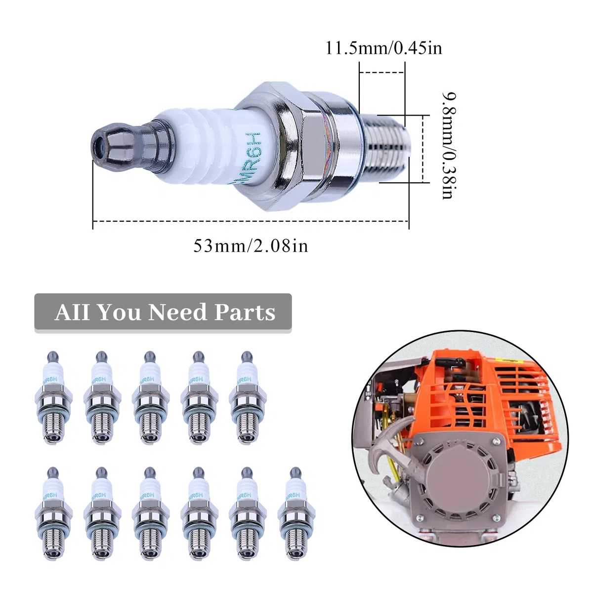 Candela per NGK, 3365 CMR6H Candela per Stihl/Bosch/Honda/Brisk/Husqvarna/Echo per Champion RZ7C RZ7CT10 965 Sostituzione NGK stk 3365（12 Pezzi）