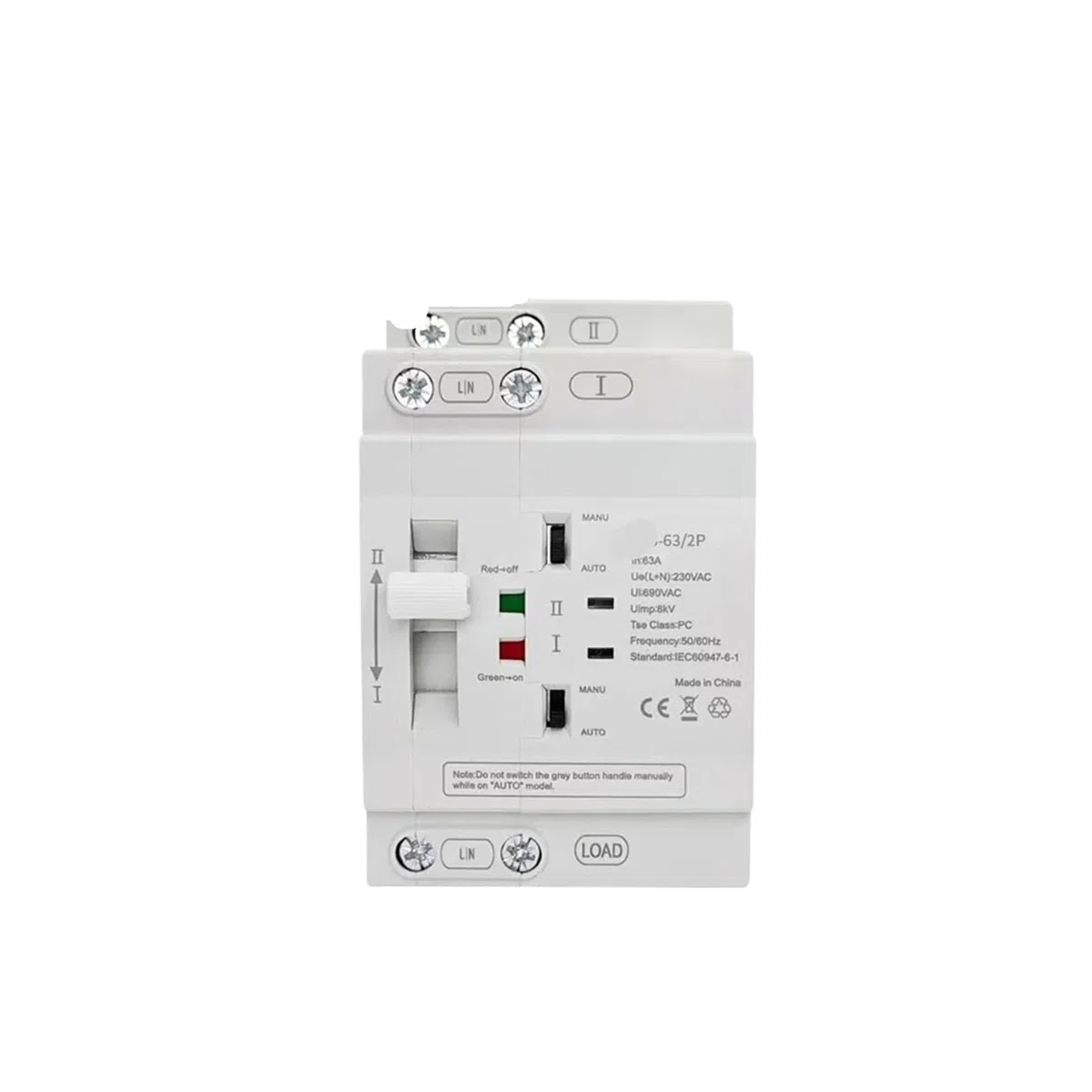 Interruttore di trasferimento automatico a doppia alimentazione for PC 110V 220V 25A 40A 63A Interruttore di trasferimento di potenza domestica 50/60Hz(2P 40A,110V)