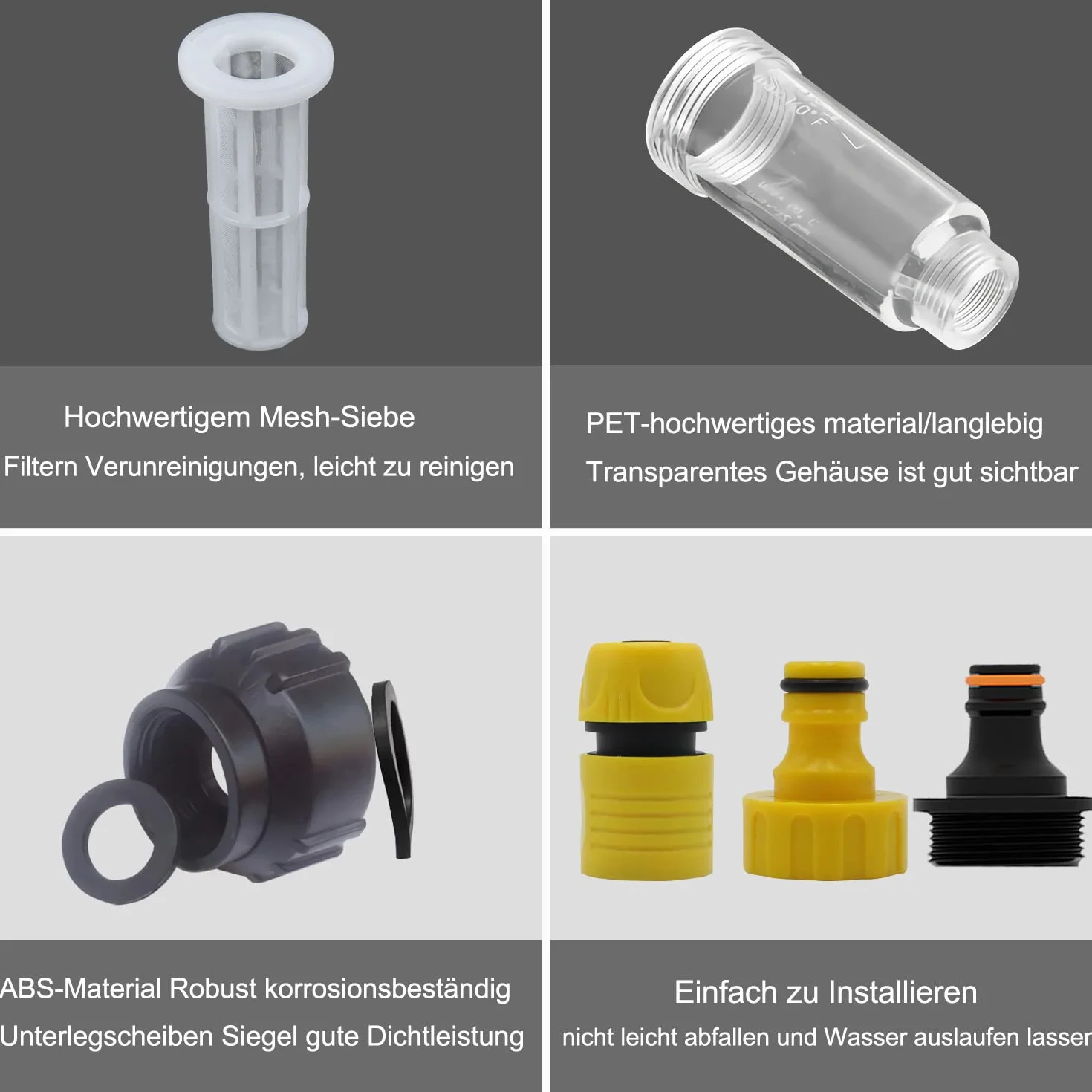 RHBHY Reforung Set di Filtro per l’Acqua per Idropulitrice Filtro Ingresso Acqua Idropulitrice da 3/4 Pollici (Pacchetto 1)