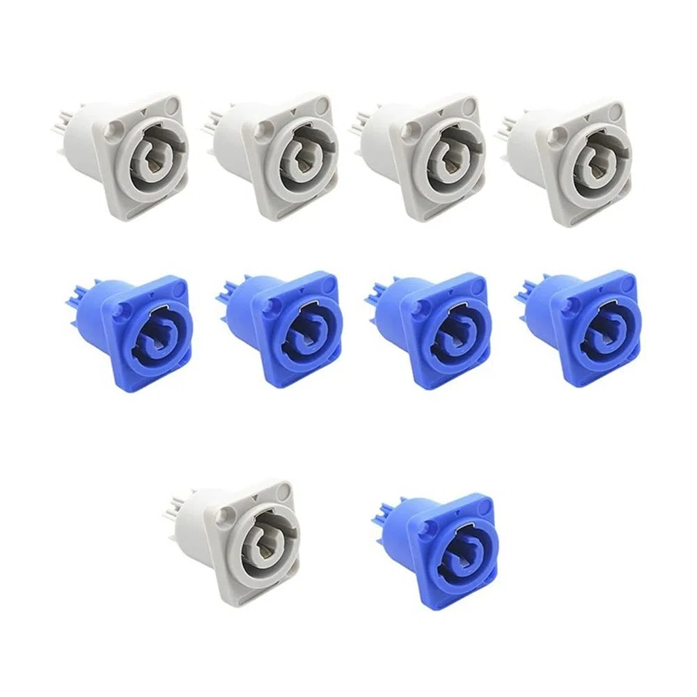 10 Pezzi 3 Pin 20A 250 V CA Powercon Presa Connettore Adattatore Spina di Alimentazione NAC3MPA-1 NAC3MPB-1 Connettore di Uscita Blu e Grigio