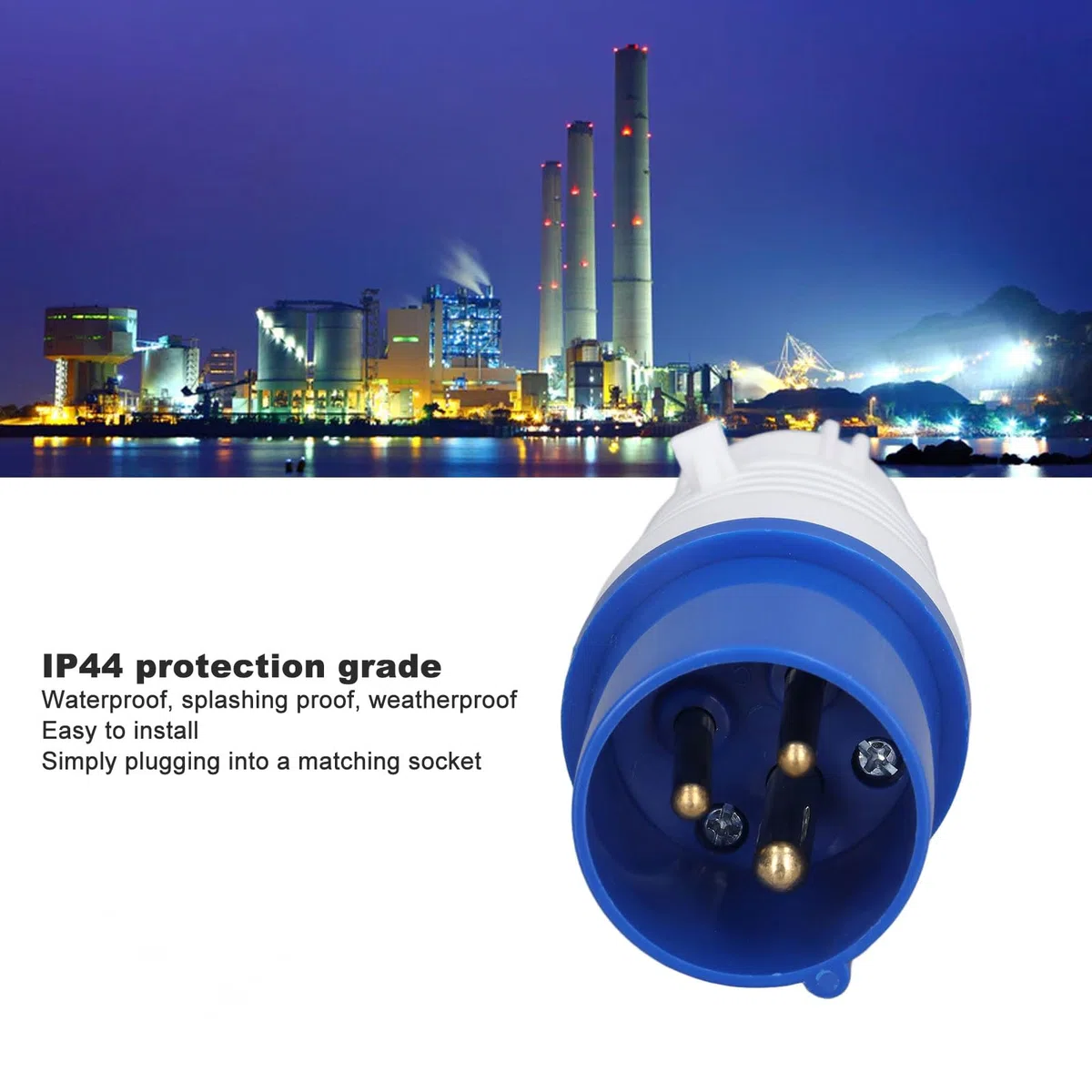 Spina Industriale A 3 Pin 16A, 4 Prese 250V 2P+E Resistenti Alle Intemperie, Campeggio, Roulotte, Prese Industriali da Esterno In Pp E Ottone 220-250V, per Officina E Campeggio