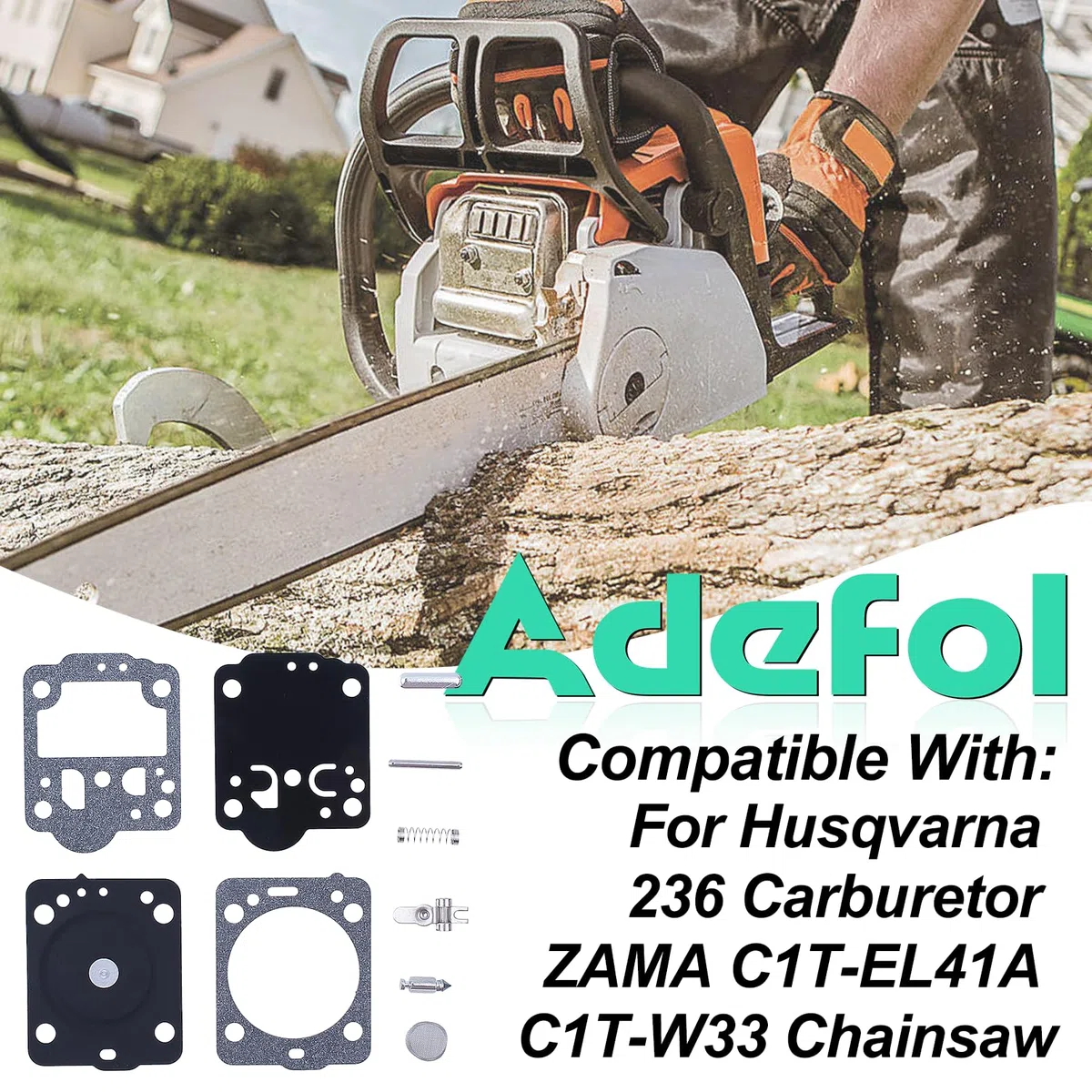 Adefol Set di 3 guarnizioni per carburatore e diaframma per Husqvarna 236 carburatore ZAMA C1T-EL41A C1T-W33 motosega di ricambio per ZAMA GND-83