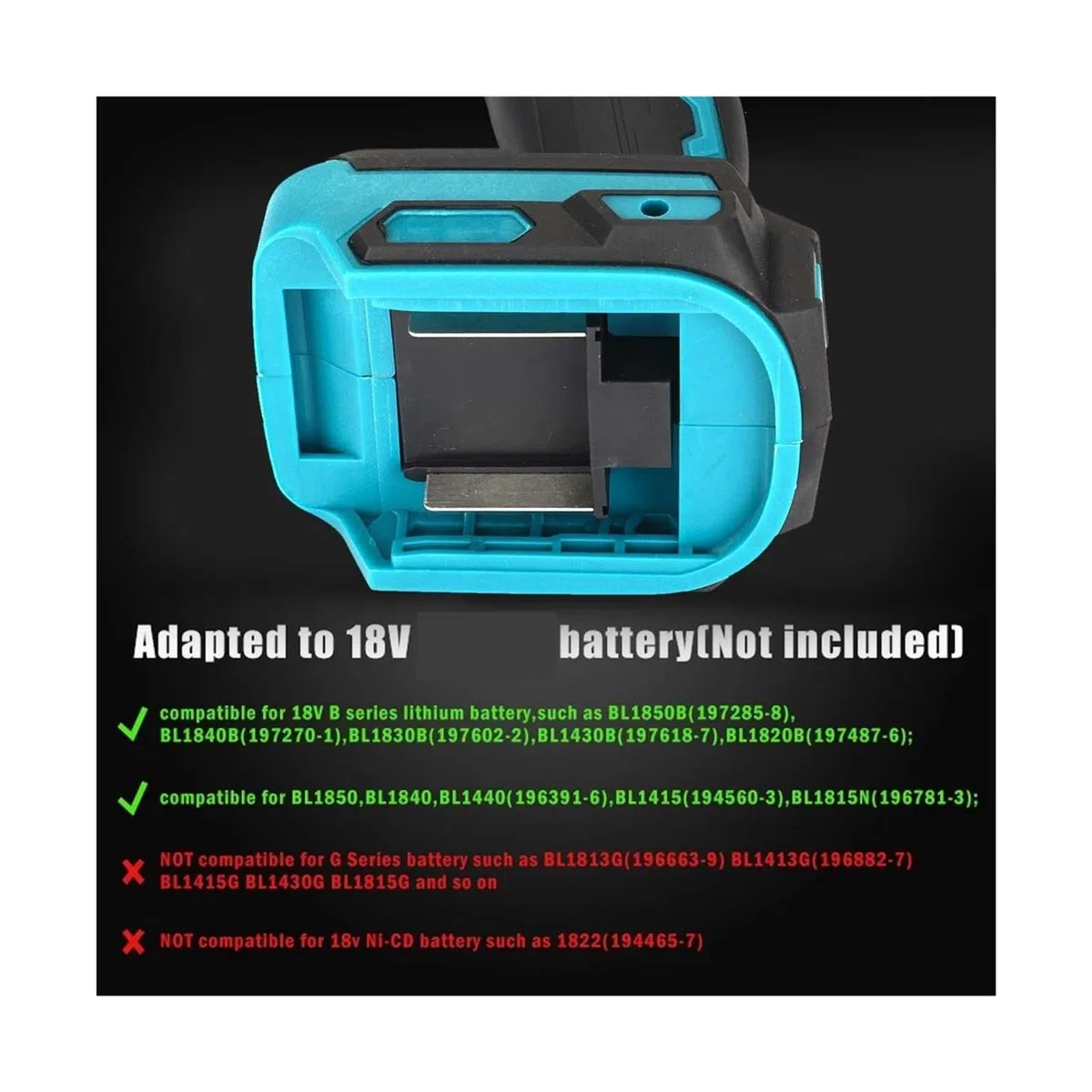 8 Pezzi 1000W 45000rpm Soffiatore for Polvere Senza Fili ， Soffiatore Giocattolo Multifunzione con Funzione di Vuoto gonfiatore for Batteria 18V