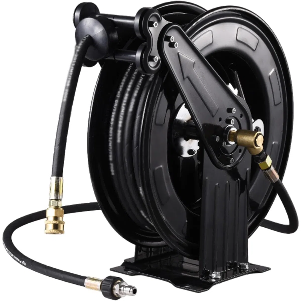 Avvolgitubo automatico retrattile per idropulitrice, in acciaio resistente, ideale per acqua/aria/olio, design salvaspazio durevole per una facile conservazione e utilizzo