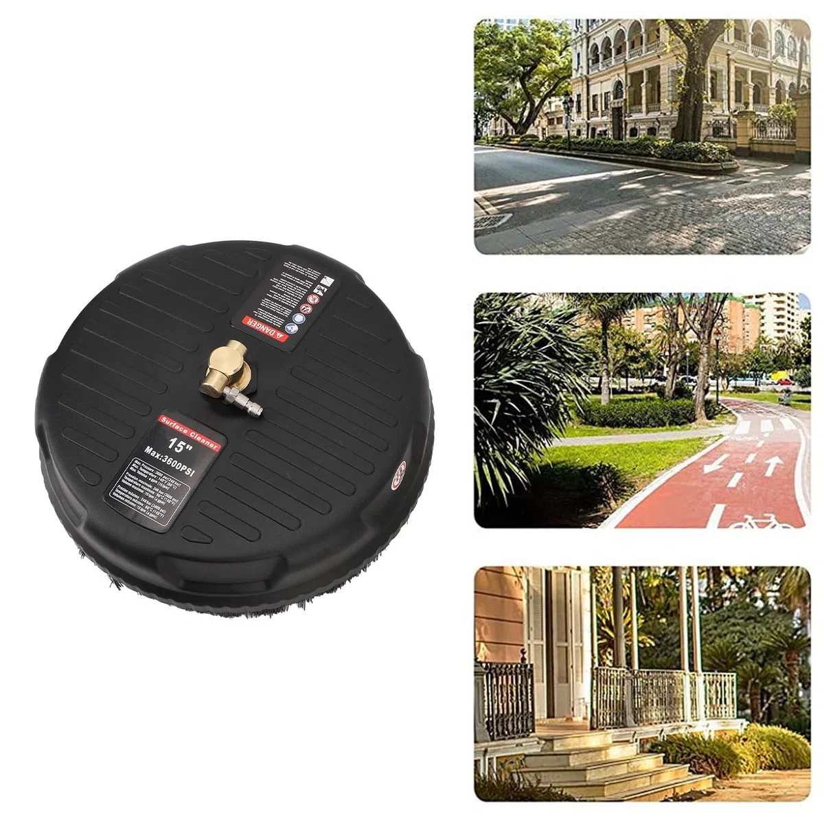 Attacco per idropulitrice 3600PSI ad alta efficienza con connessione rapida per pulizia di calcestruzzo, patio, marciapiede
