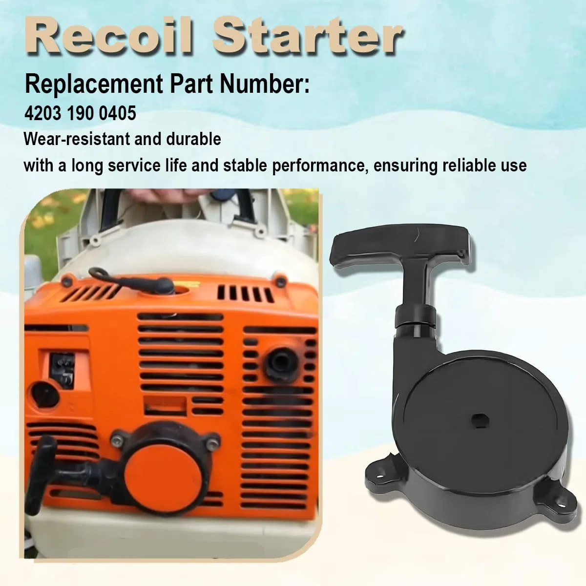 BR420 Avviamento a strappo per STIHL BR320 BR340 BR380 BR400 SR320 SR340 SR400 SR420 Modelli di soffiatori a zaino 4203-190-0405 Sostituzione gruppo avviamento a strappo