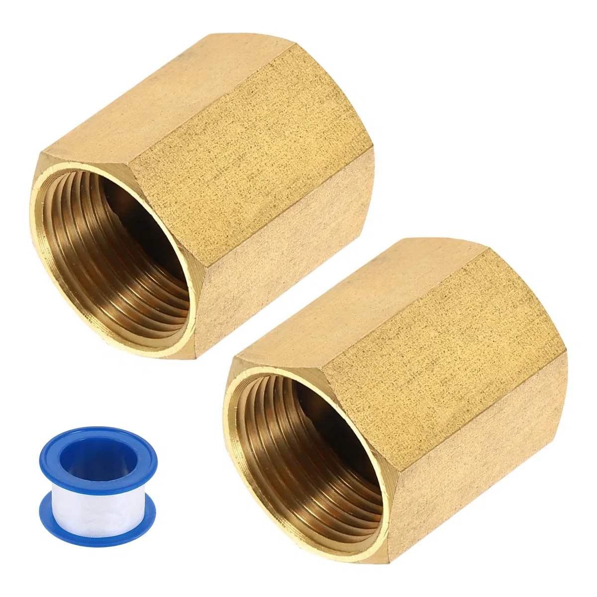 QUARKZMAN 2Pcs Adattatore per Lavapressione, Connessione Rapida M22 Femmina A M22 Femmina Adattatore Girevole in Ottone con Nastro Sigillante per Tubo Lavapressione