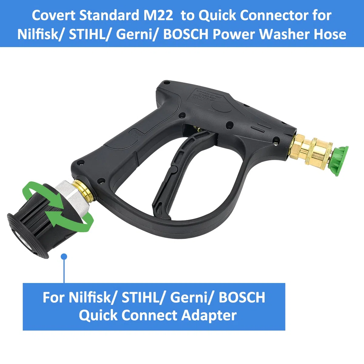BEAR FORCE Connettore per tubo flessibile ad alta pressione in alluminio Quick Connect Adattatore M22-14 MM 4000 psi per Bosch, per Nilfisk, per STIHL idropulitrice Pulizia efficiente