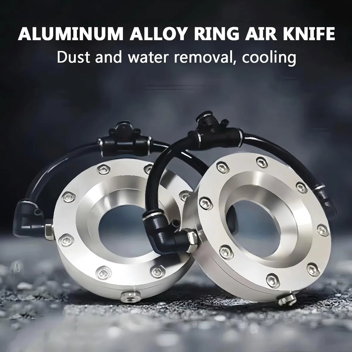Soffiatore a lama d'aria, strumento di asciugatura in alluminio a 360 gradi per tubi e cavi, compatibile con compressore d'aria, diametro interno 8-203 mm, spessore 28 mm