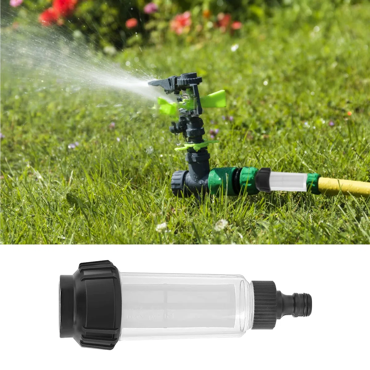 Filtro Acqua Pulizia ad Alta Pressione, Filtro Acqua Pulizia ad Alta Pressione Connettore con Adattatore 3/4" e 5 Inserto Filtro, Filtro per Idropulitrice Acqua Irrigazione per Giardino