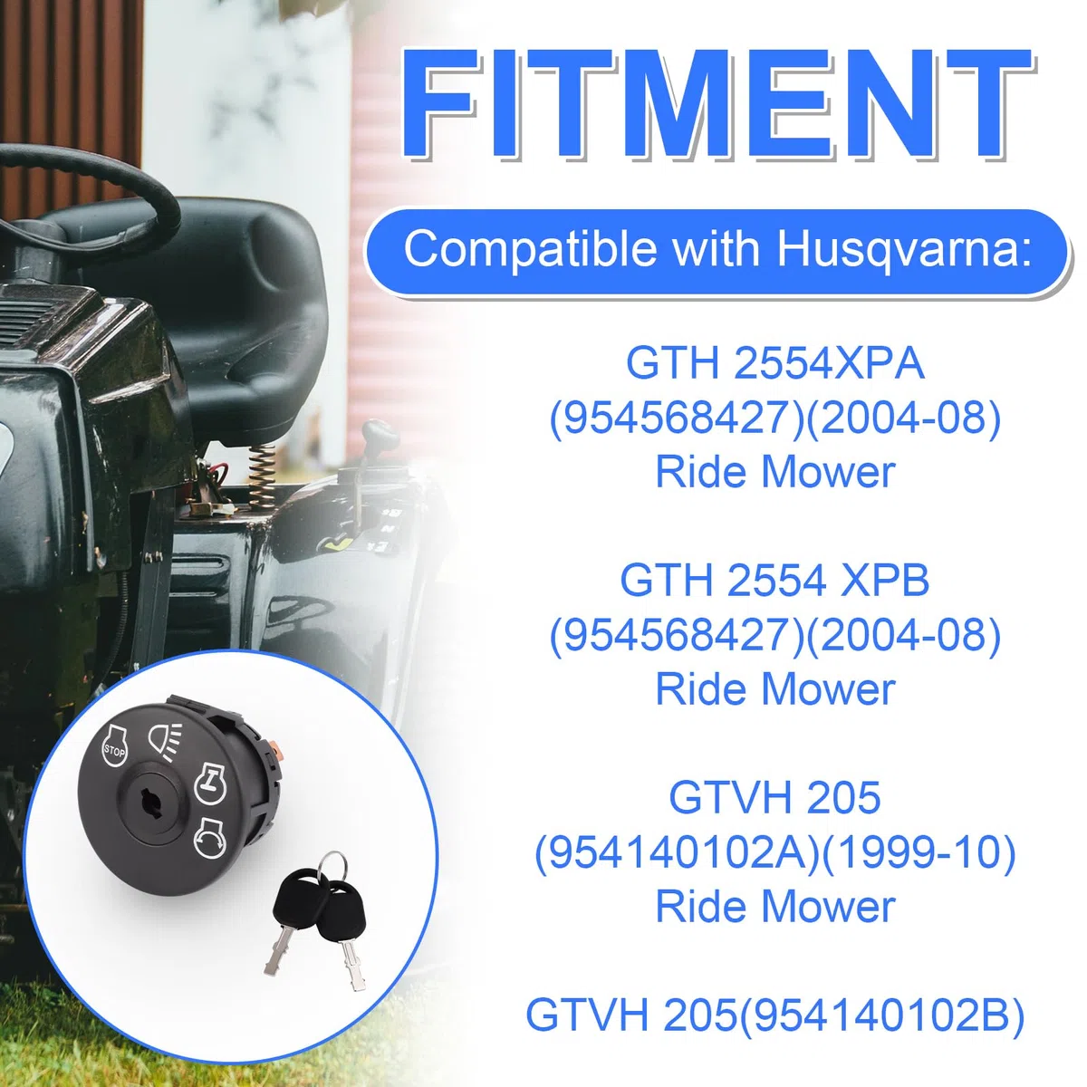 NQEUEPN Interruttore di Accensione per Tosaerba con Chiave 7 Terminali per Husqvarna Sears Craftsman, 4 Posizioni Interruttore Accensione e Avviamento Compatibile con 175566 175442 GY20074