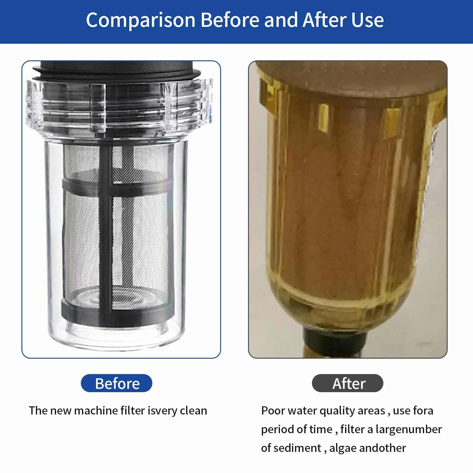 Filtro per tubo da giardino, prefiltro per pompe da giardino e casa acqua opere 3/4" Filtro a tubazione per sedimenti e acqua per pompe per irrigazione giardino, laghetto da giardino, piscina